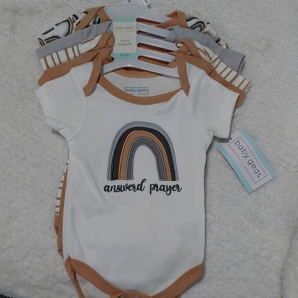 Baby gear 5 pk short sleeve bodysuits